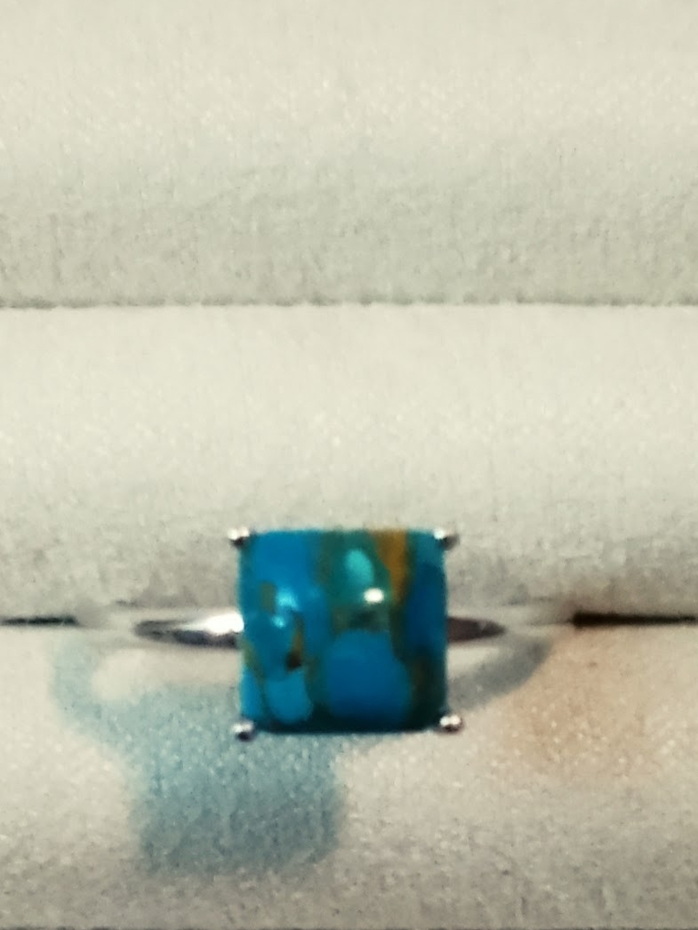 Turquoise Square Stone Sterling Silver Ring